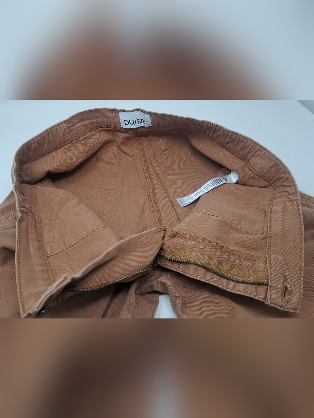 DU/ER Women's Live Free High Rise Jogger Sand Tencel Cotton Duer $140 32x28 - Picture 13 of 16